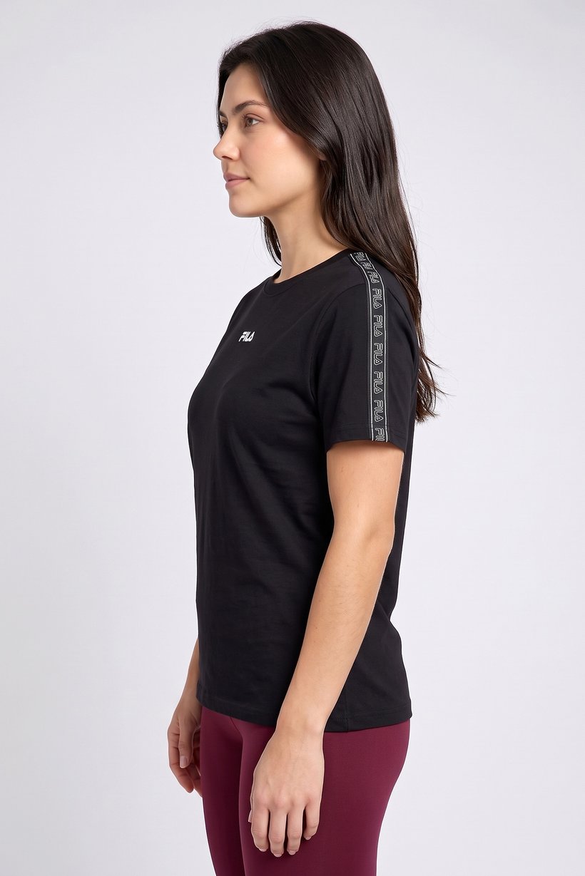 Women Boyfriend Fit Short Sleeve Outdoor T-Shirt, Black