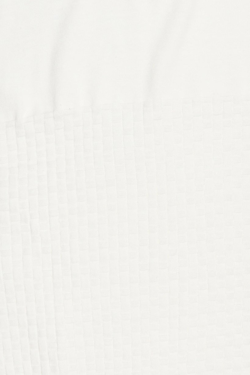 Men Regular Fit Textured Short Sleeve Polo Shirt, White