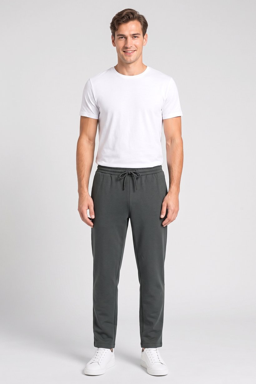 Men Regular Fit Solid Sweatpants, Forest Green