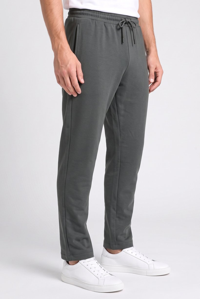 Men Regular Fit Solid Sweatpants, Forest Green