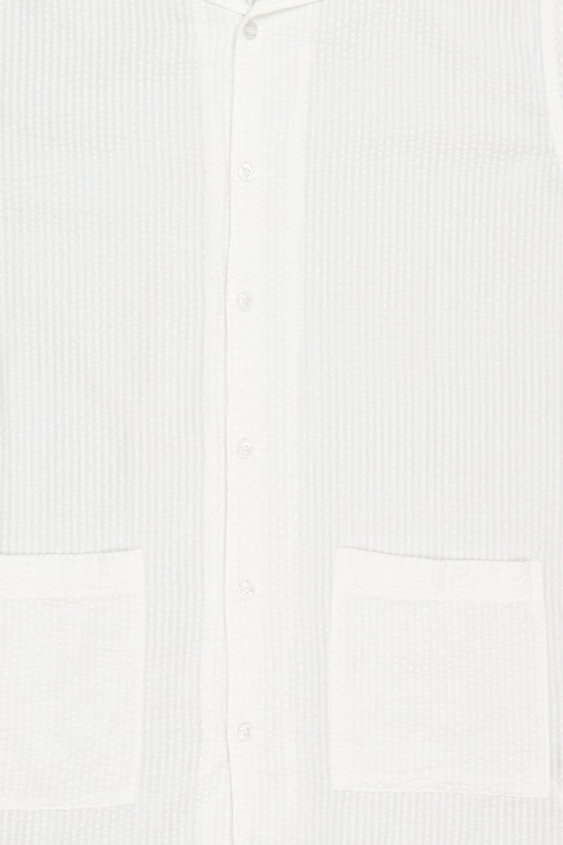 Men Regular Fit Short Sleeve Textured Casual Shirt, White