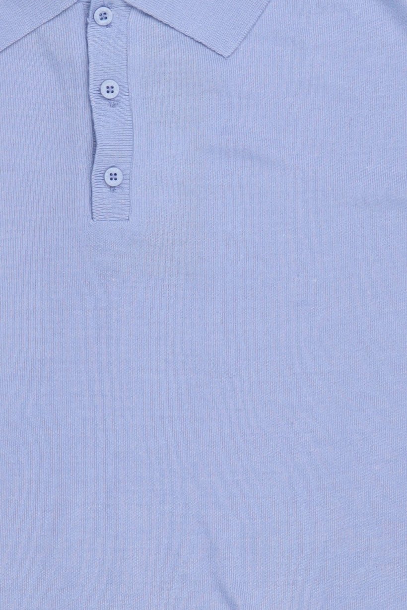 Men Spread Collar Knitted Sweater, Slate Blue