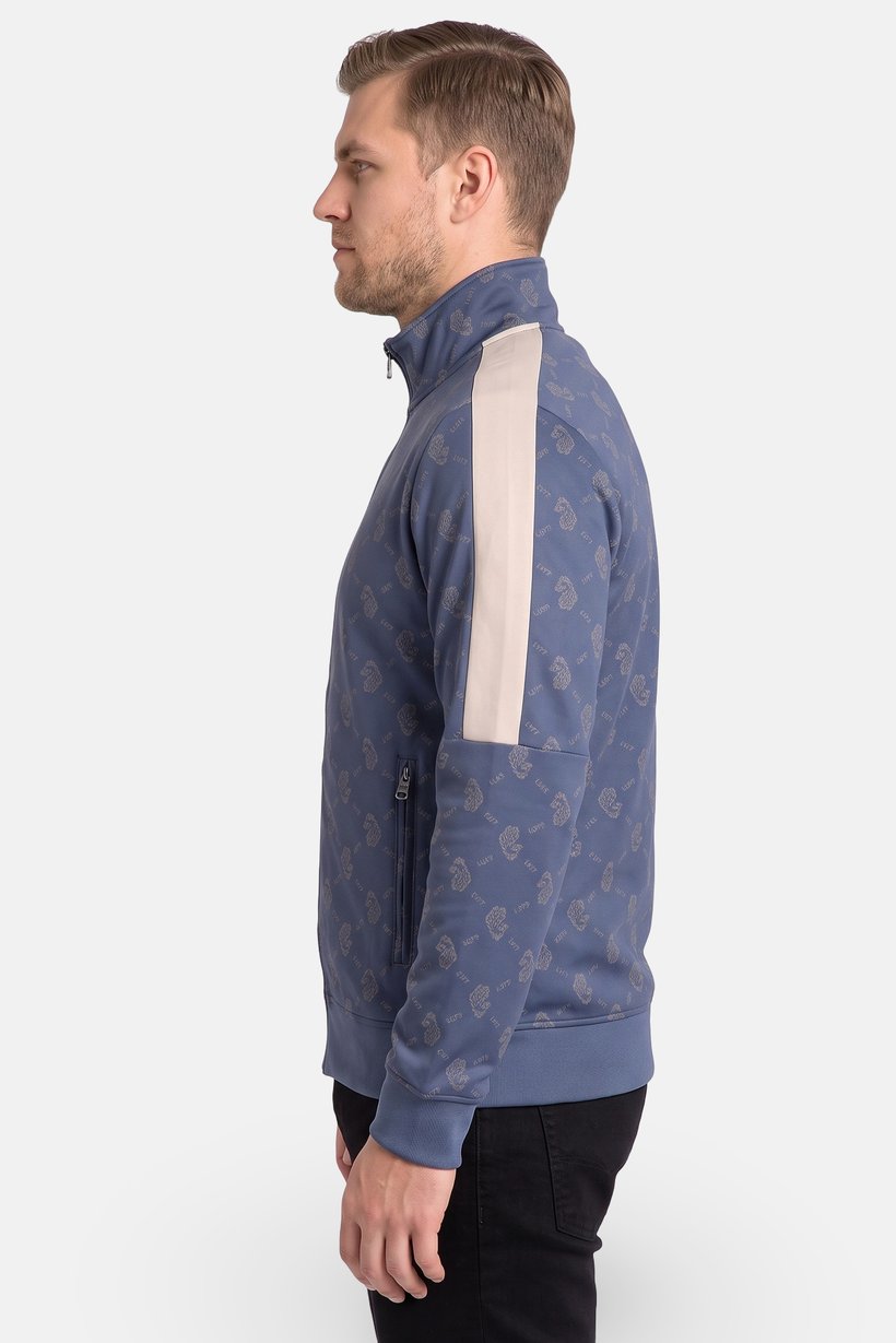 Men Mock Neck Long Sleeve Allover Print Sweatshirt, Multicolor