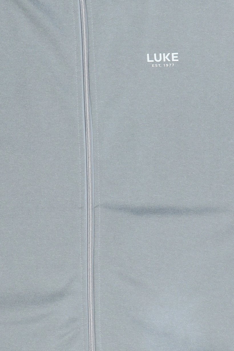 Men Long Sleeve Brand Logo Full Zip Sweatshirt, Grey