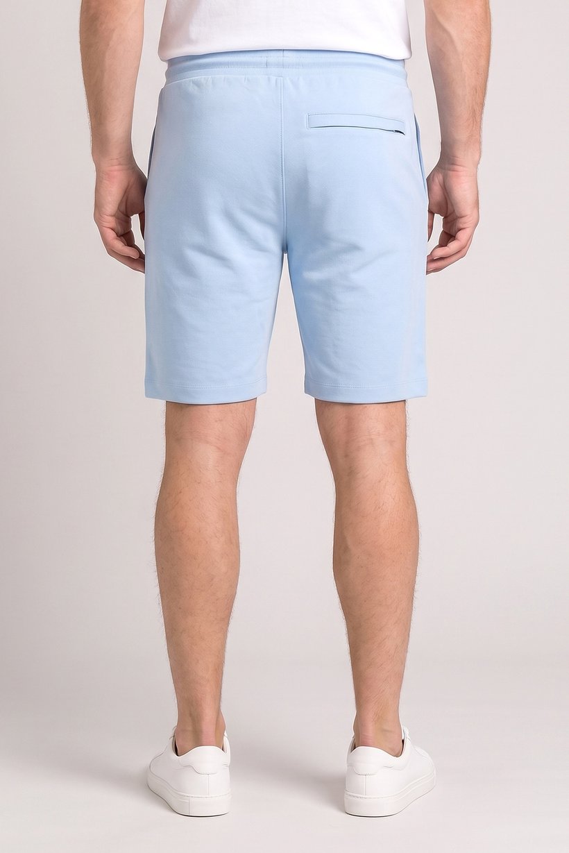 Men Brand Logo Basic Shorts, Sky Blue