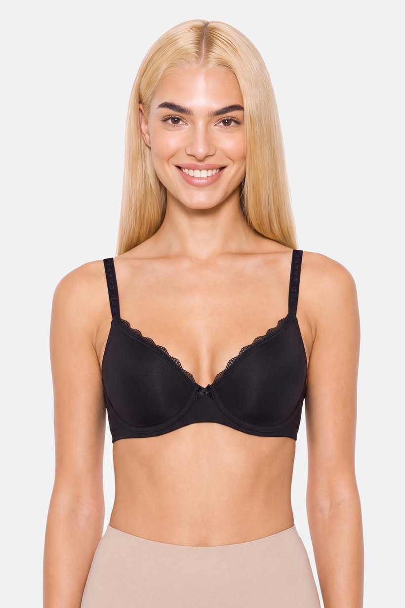 Women 3 Pcs Solid Lightly Padded Underwired Bra, Multicolor