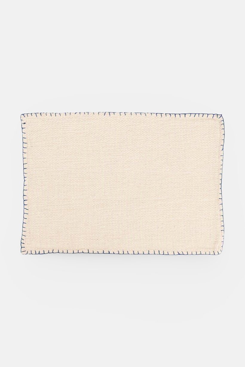 Blanket Stitched Placemat, Cream