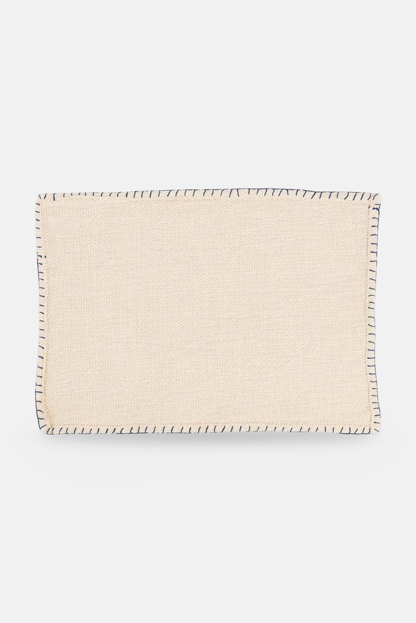 Blanket Stitched Placemat, Cream