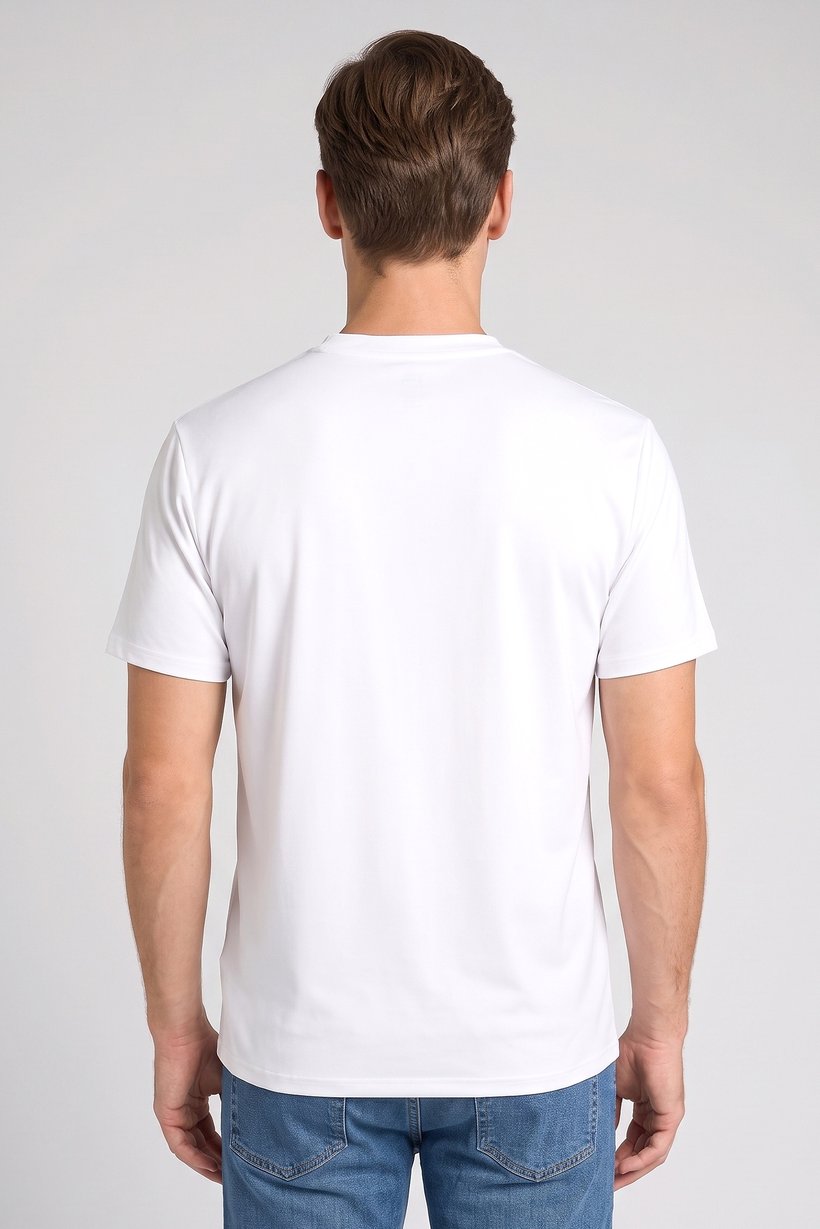 Men Crew Neck Short Sleeve Plain T-Shirt, White