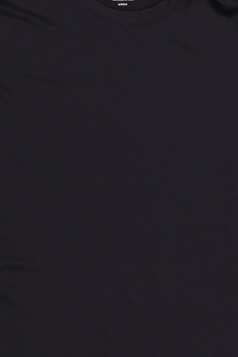Men Crew Neck Short Sleeve Plain T-Shirt, Black