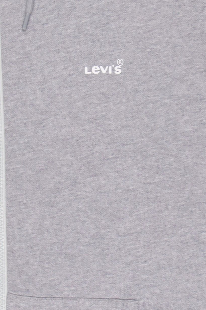 Men Full Zip  Long Sleeve Brand Logo Hoodie, Grey