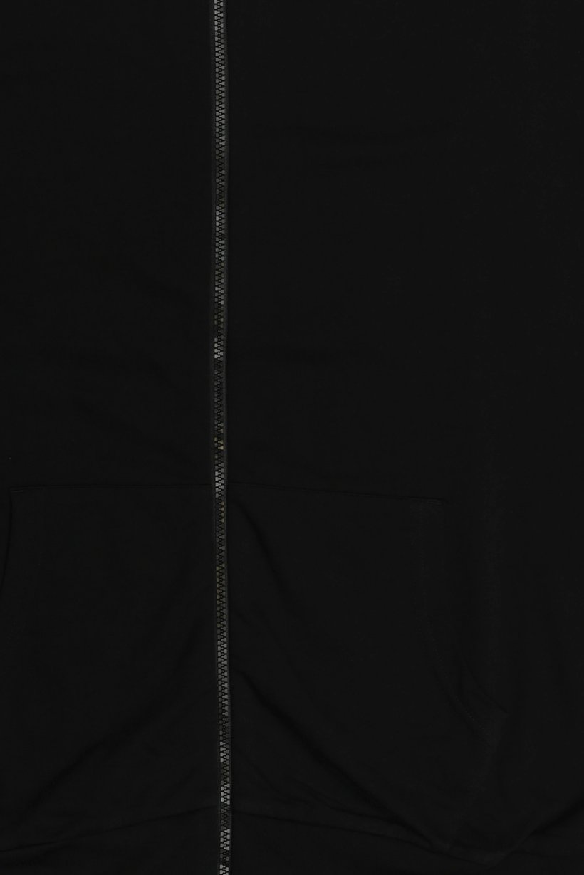 Men Long Sleeve Plain Full Zip Hoodie, Black