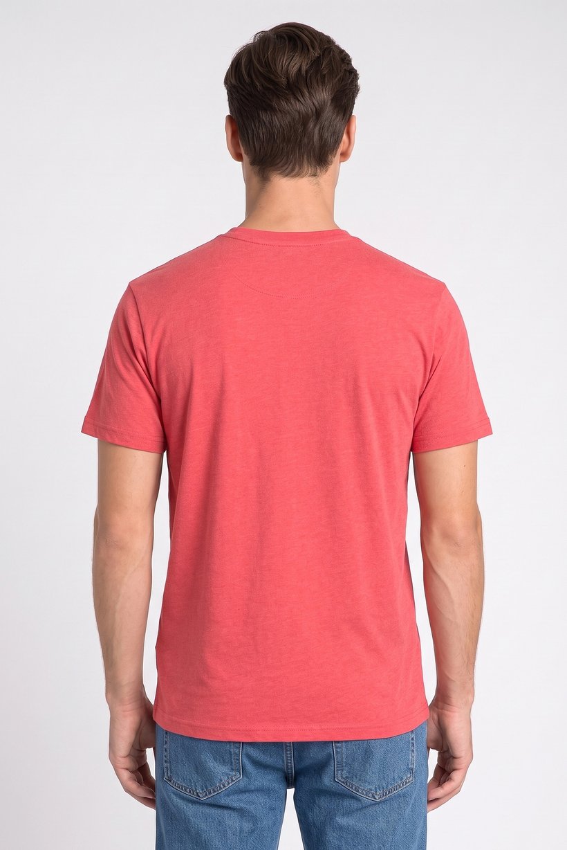 Men Crew Neck Short Sleeve Plain T-Shirt, Red