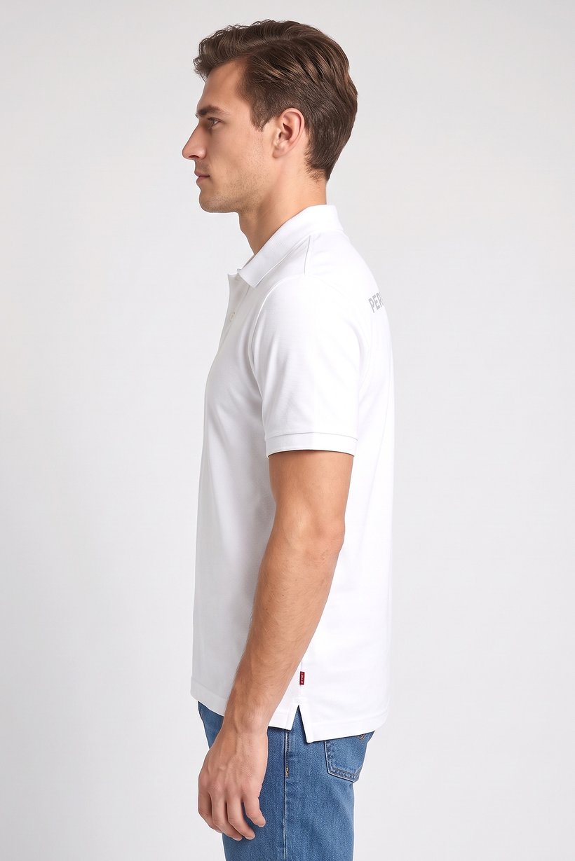 Men Regular Fit Plain Short Sleeve Polo Shirts, White