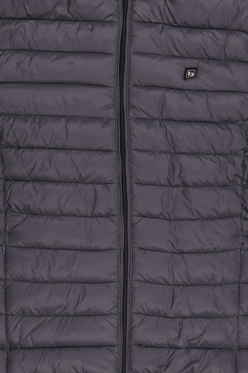Men Quilted Puffer Jacket, Grey