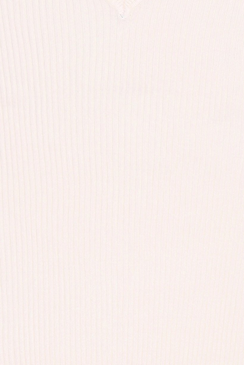 Women V-Neck Knitted Sweater, Off White