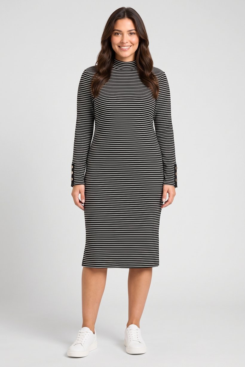 Women Stripes Midi Dress, Multicolor