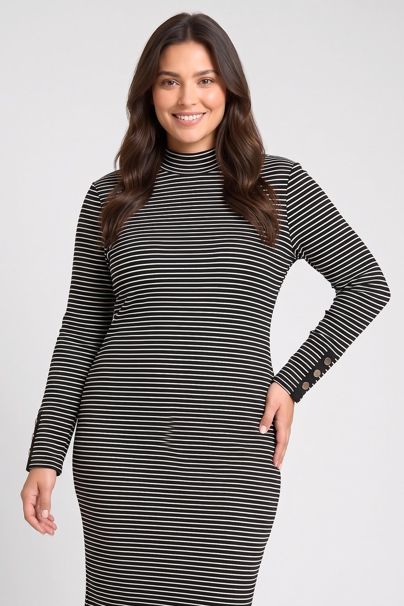 Women Stripes Midi Dress, Multicolor