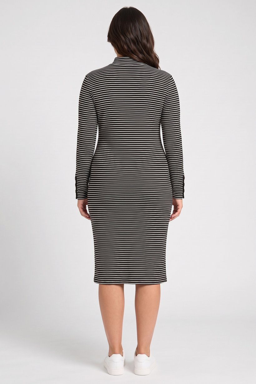 Women Stripes Midi Dress, Multicolor