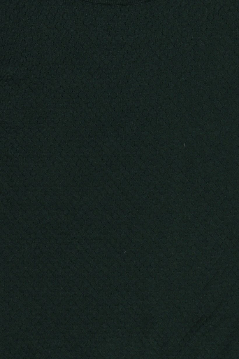 Women Round Neck Textured Sweater, Dark Green
