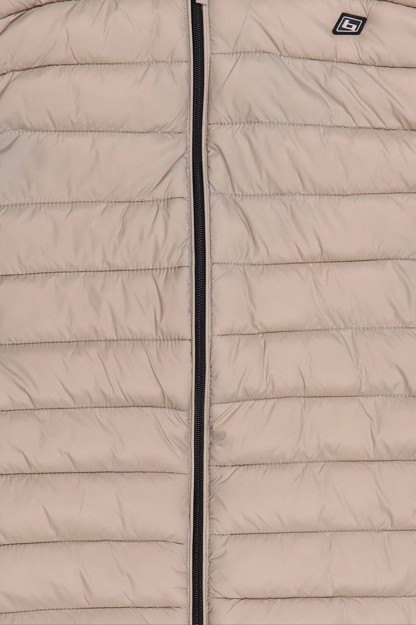 Men Quilted Puffer Vest Jacket, Dark Beige