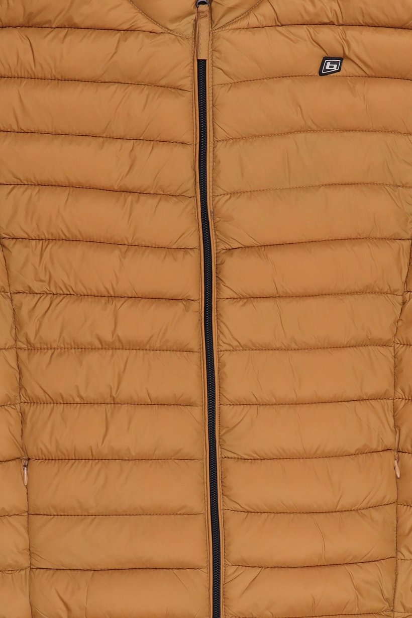 Men Quilted Puffer Jacket, Tan