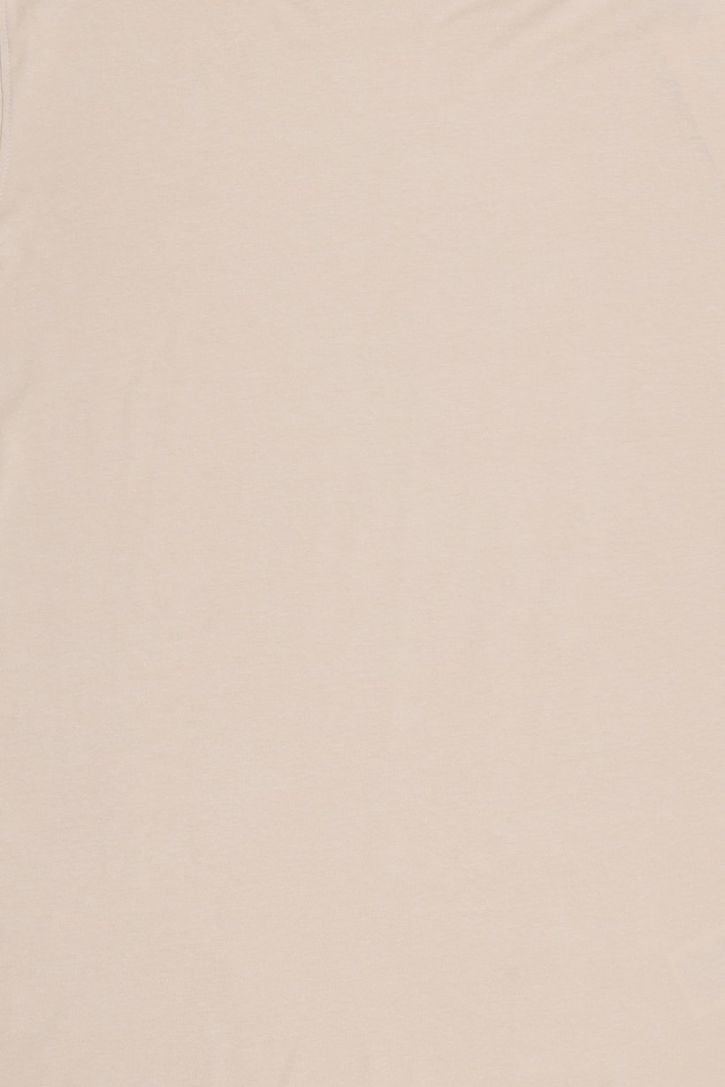 Men Crew Neck Short Sleeve Plain T-Shirt, Beige