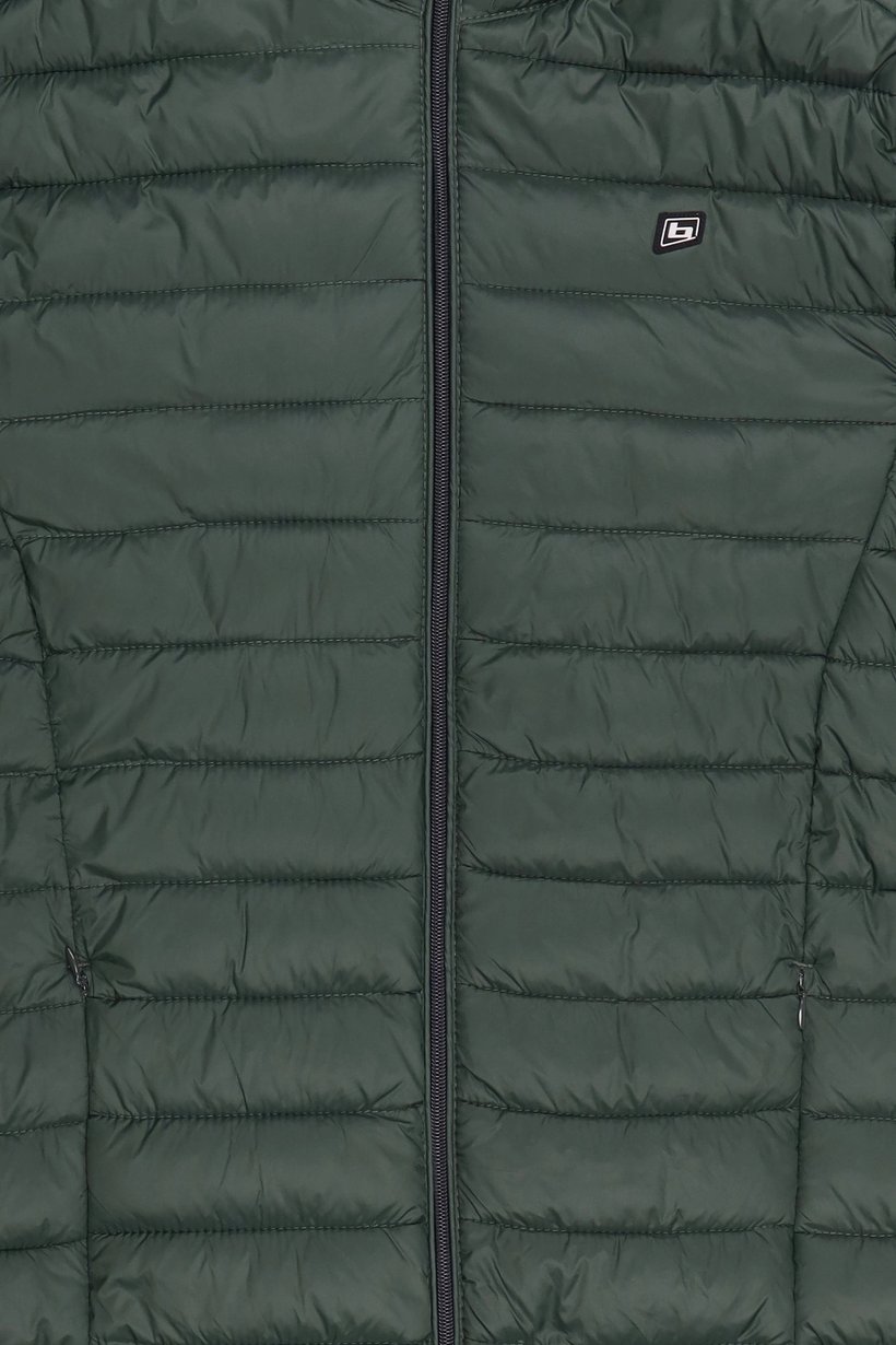 Men Quilted Puffer Jacket, Olive