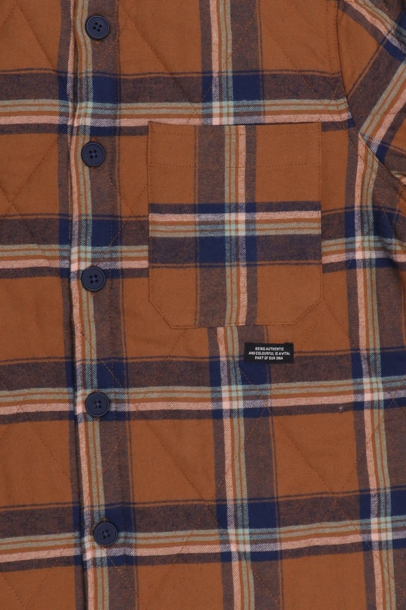 Men Checkered Long Sleeve Jacket Shirt, Multicolor