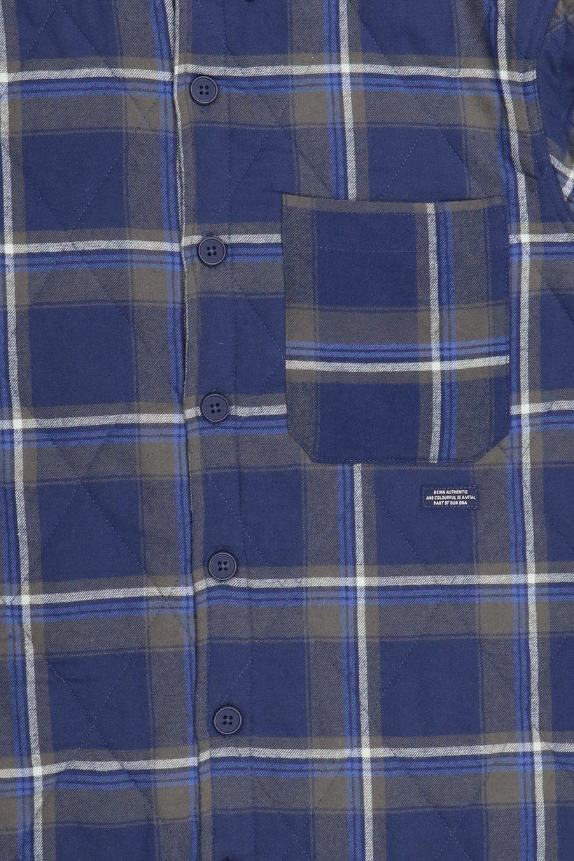 Men Checkered Long Sleeve Jacket Shirt, Multicolor
