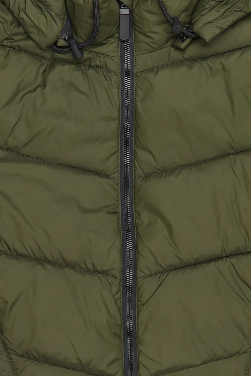Women Quilted Puffer Jacket, Dark Olive