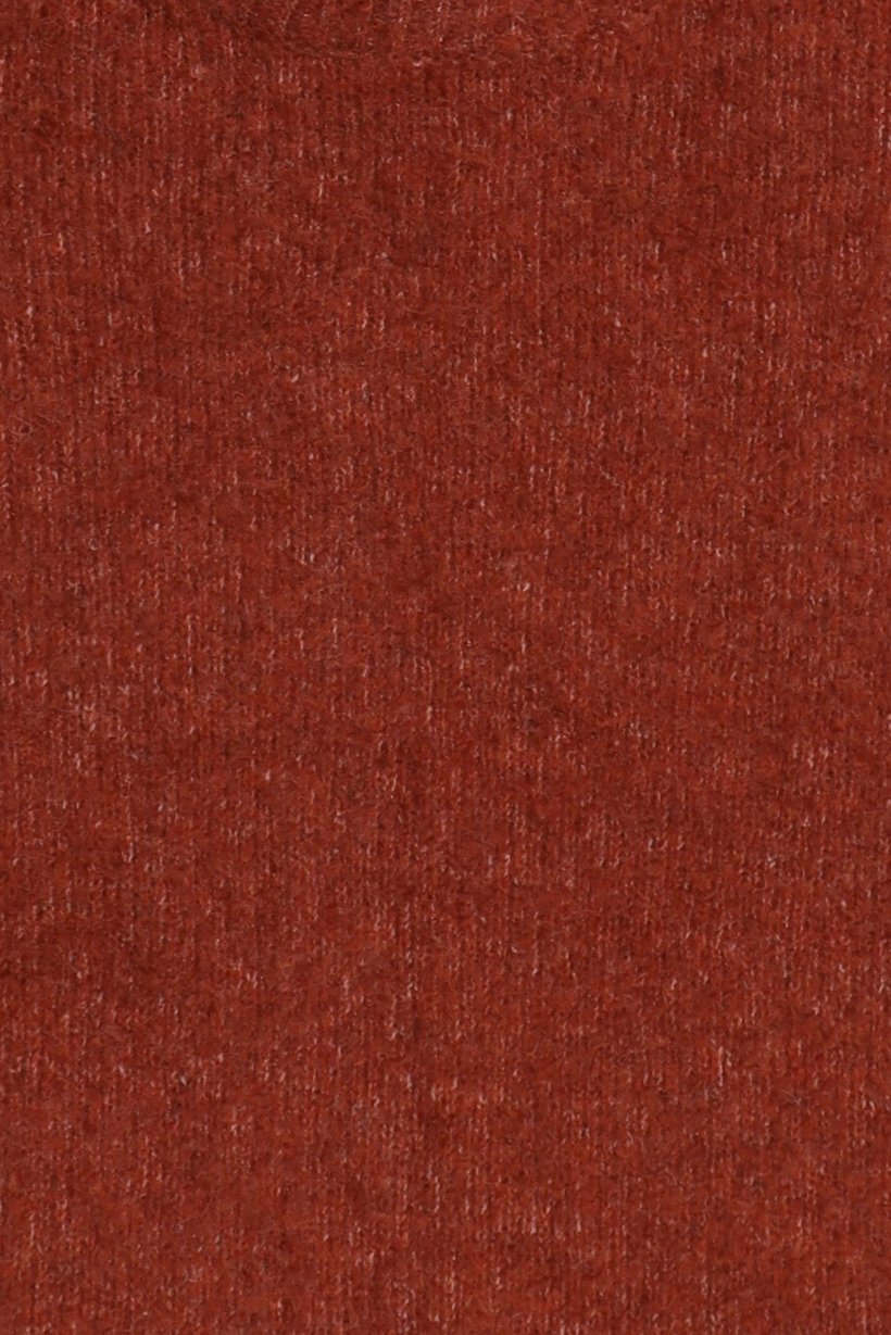 Women Crew Neck Textured Knit Sweater, Rust