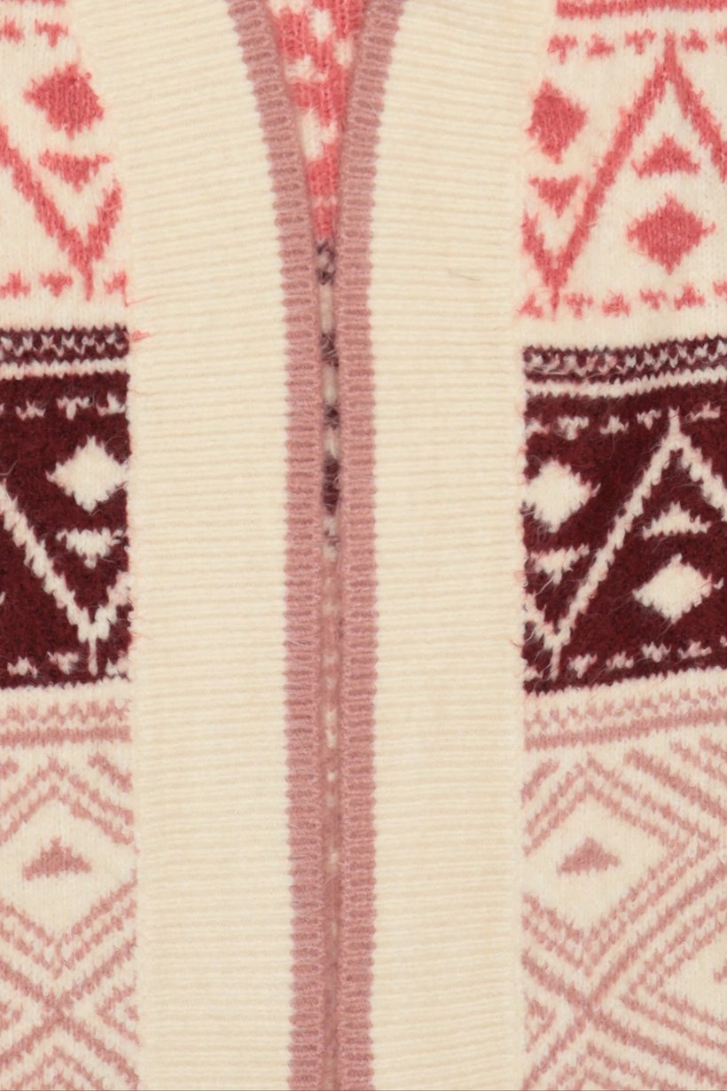 Women Split Neck Knitted Cardigan, Multicolor