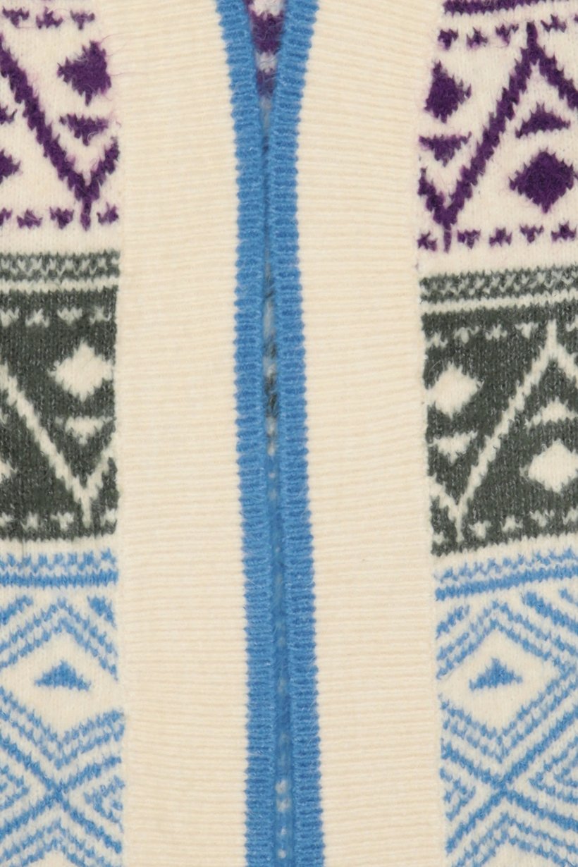 Women Split Neck Knitted Cardigan, Multicolor