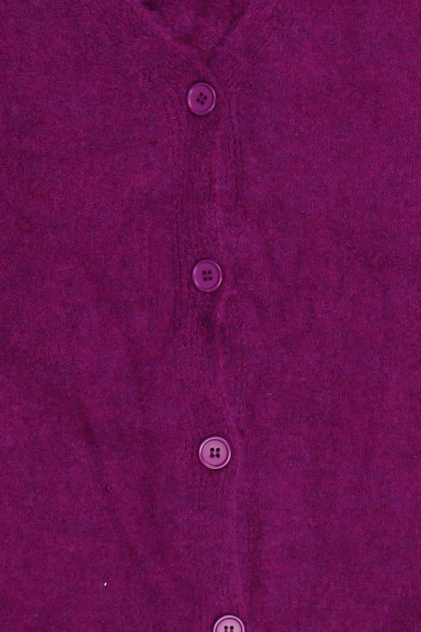 Women V-Neck Textured Cardigan, Purple