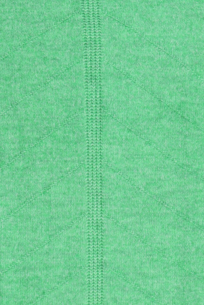 Women Curve Ribbed Neck Textured Sweater, Green