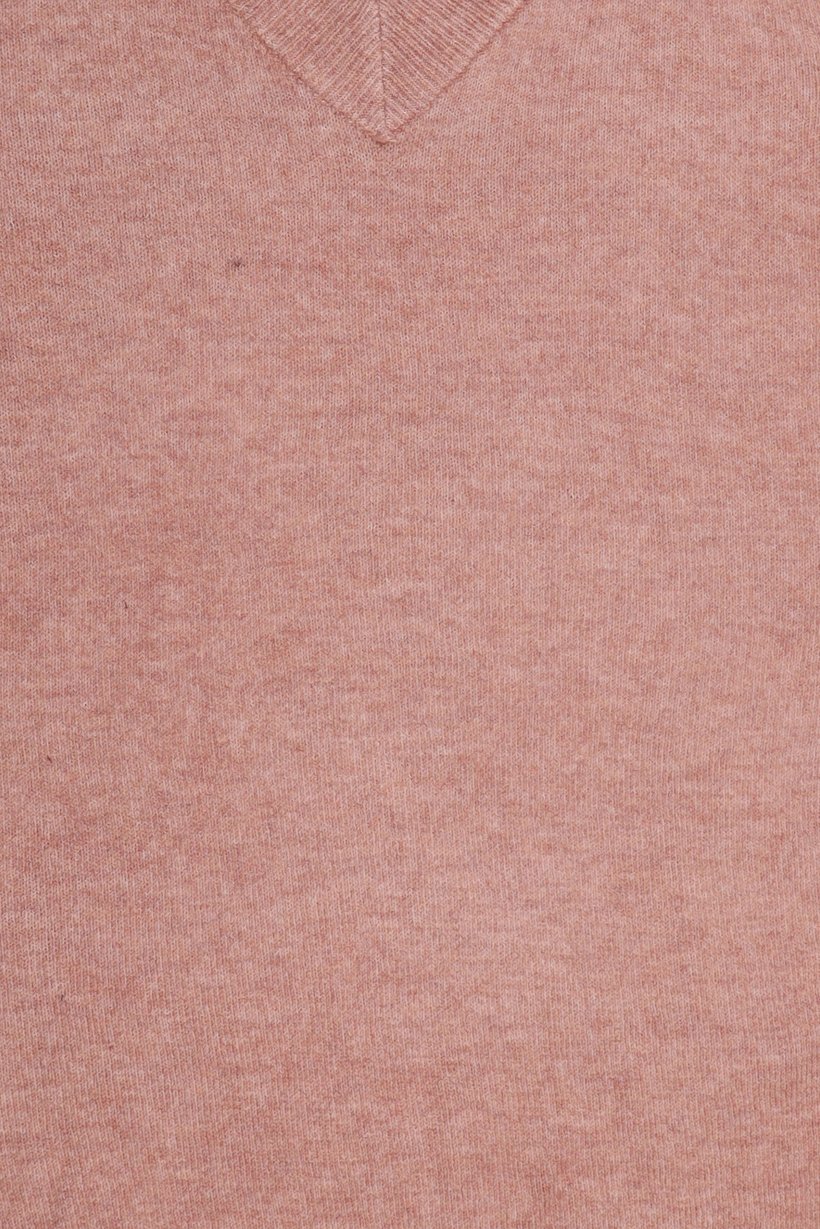 Women V-Neck Textured Sweater, Light Pink