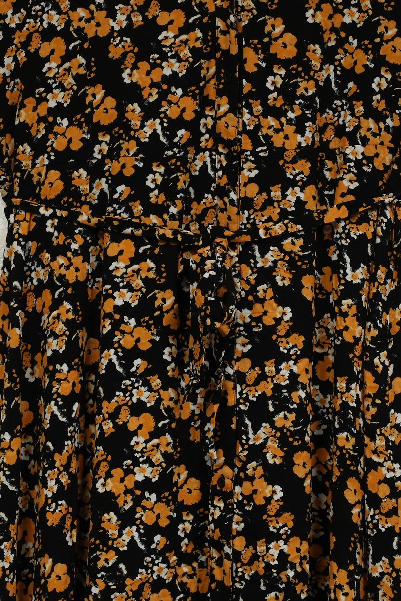 Women Curve Floral Print Midi Dress, Multicolor