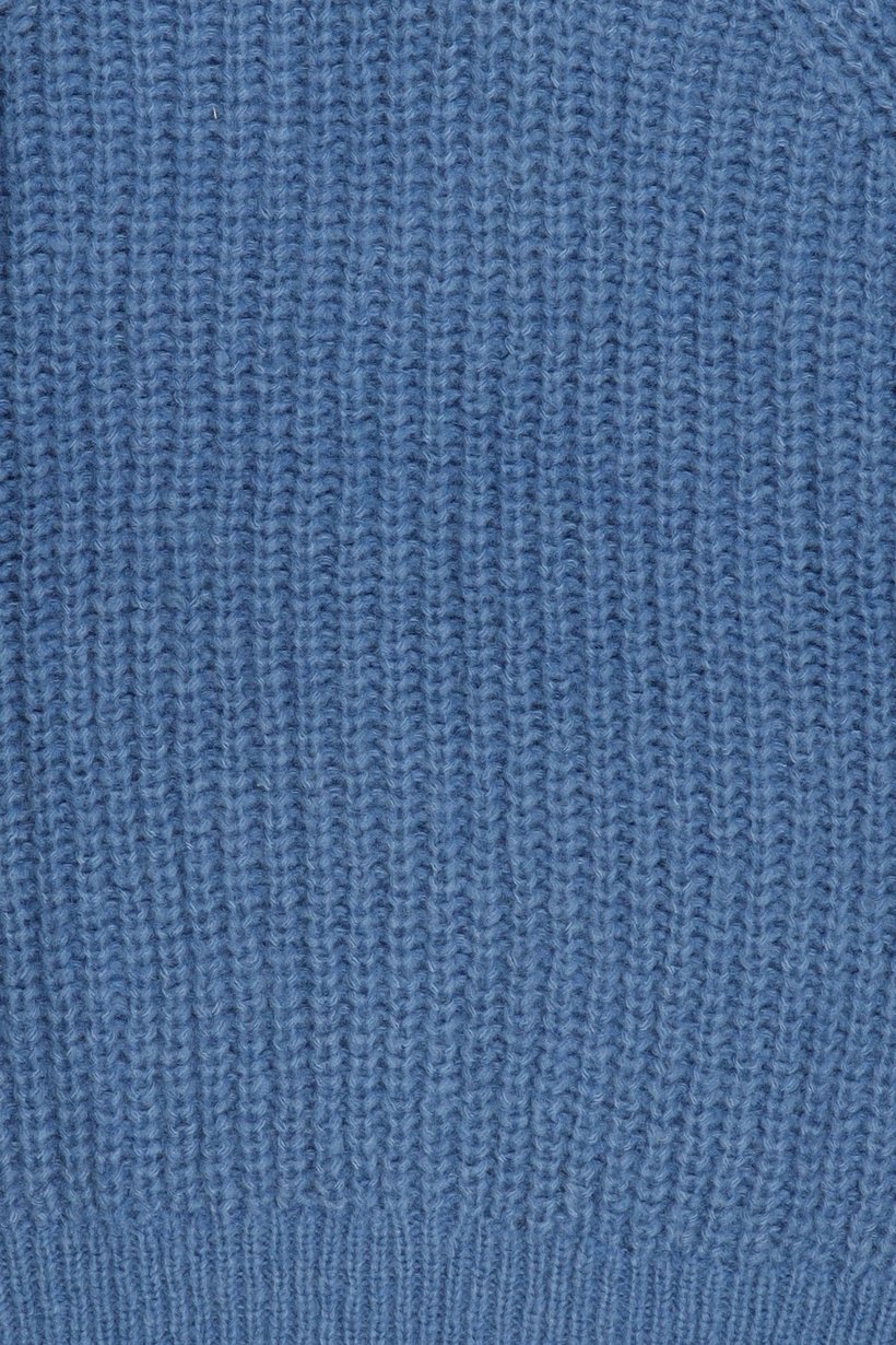 Women Crew Neck Crochet Sweater, Blue