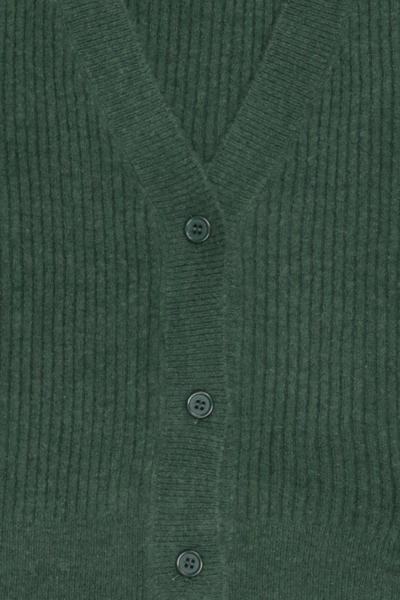 Women V-Neck Knitted Cardigan, Green