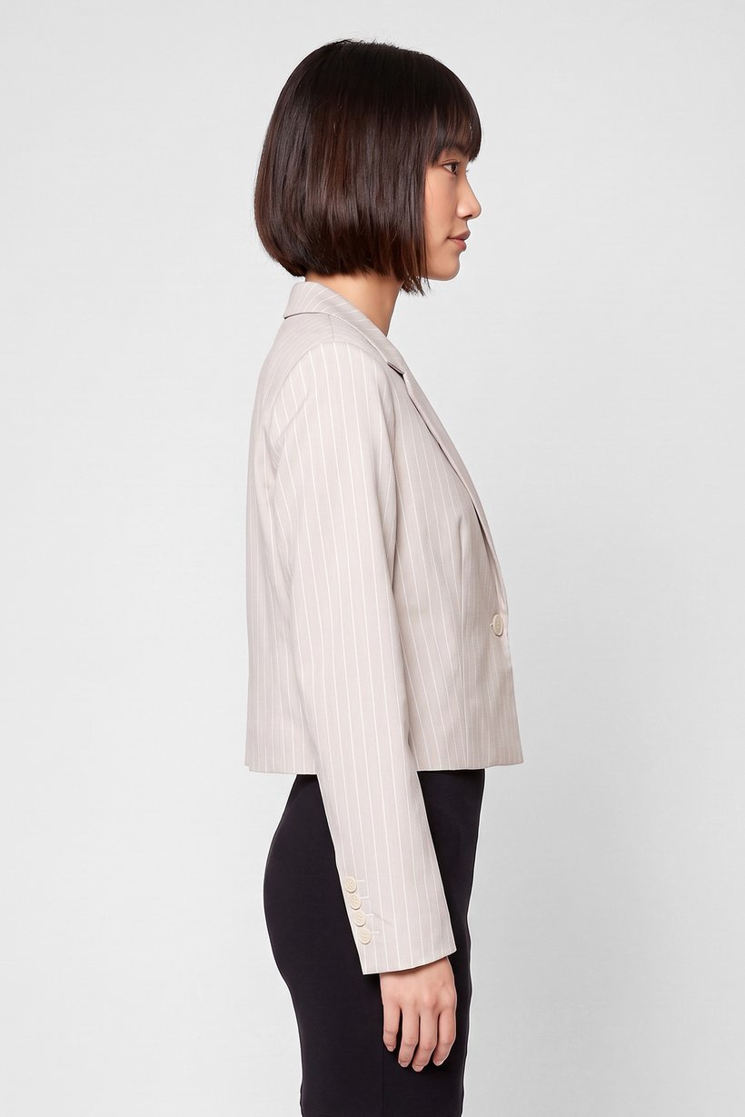 Women Regular Fit Stripe Casual Blazer, Multicolor