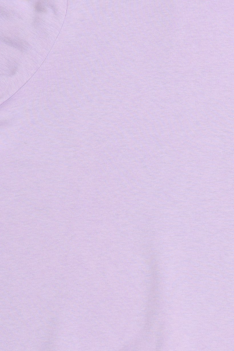 Women Crew Neck Puffed Sleeve Plain Top, Lilac