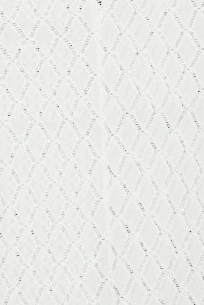 Women Mock Neck Balloon Sleeve Eyelet Blouse, White