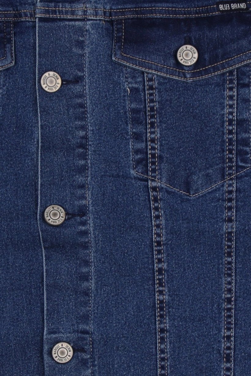 Men Solid Denim Jacket, Blue