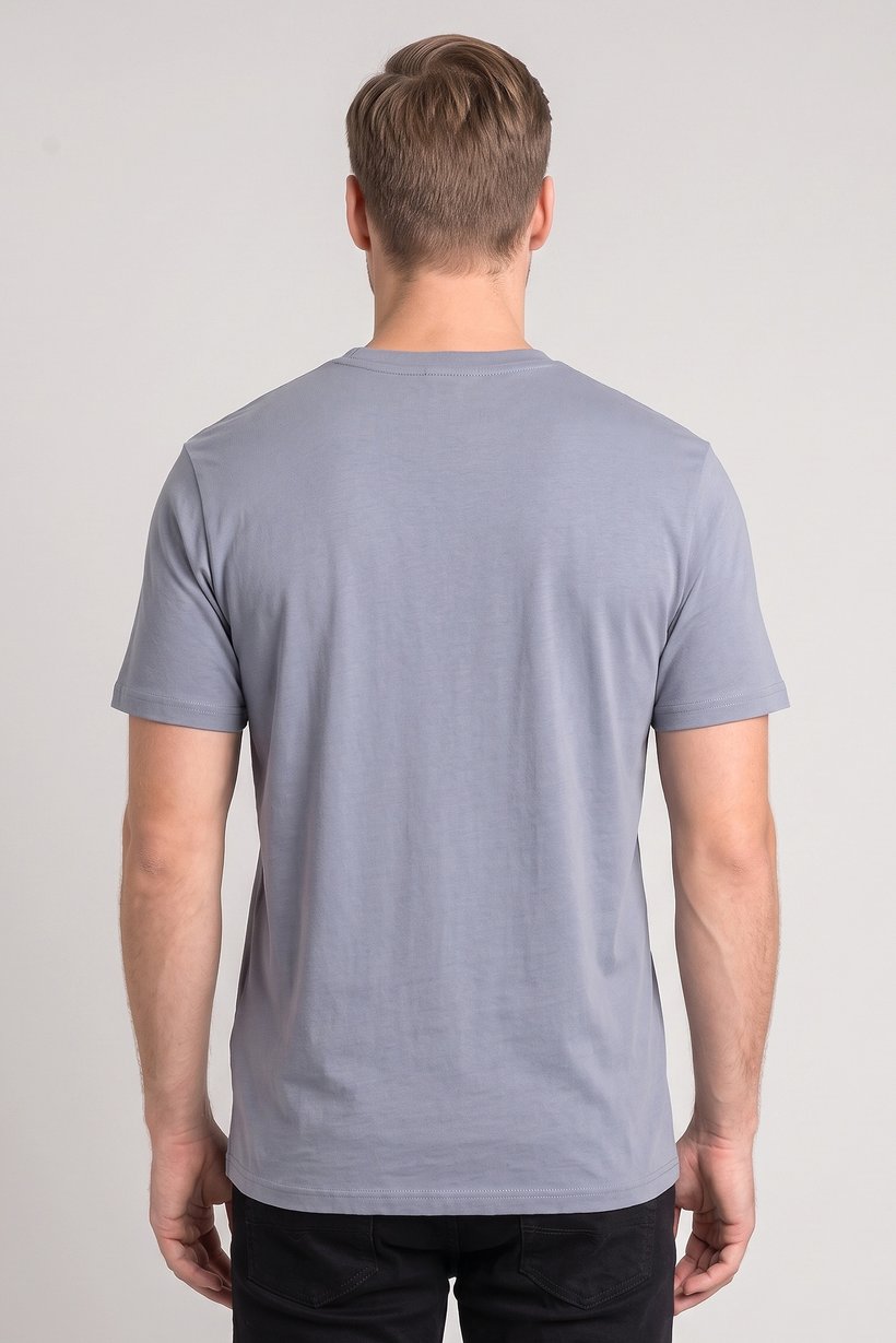 Men Crew Neck Short Sleeve Plain T-Shirt, Slate Grey