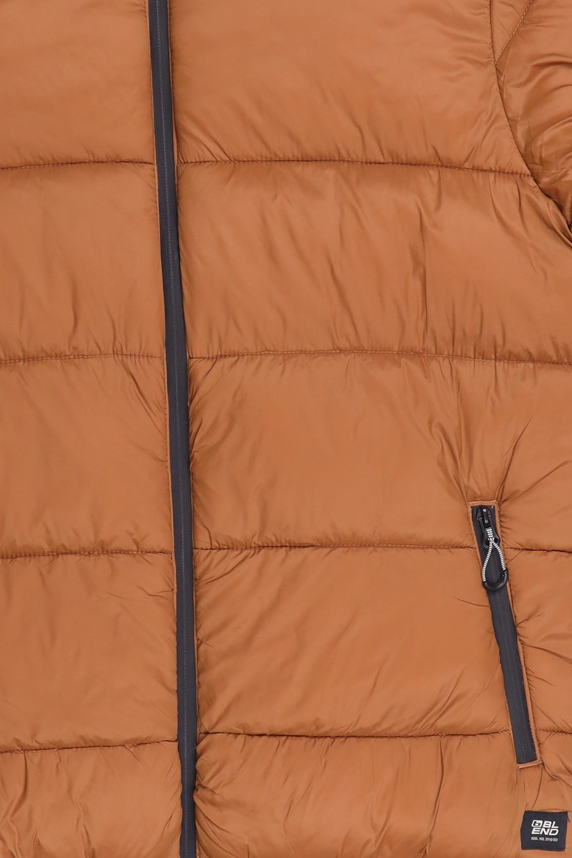 Men Quilted Puffer Jacket, Brown