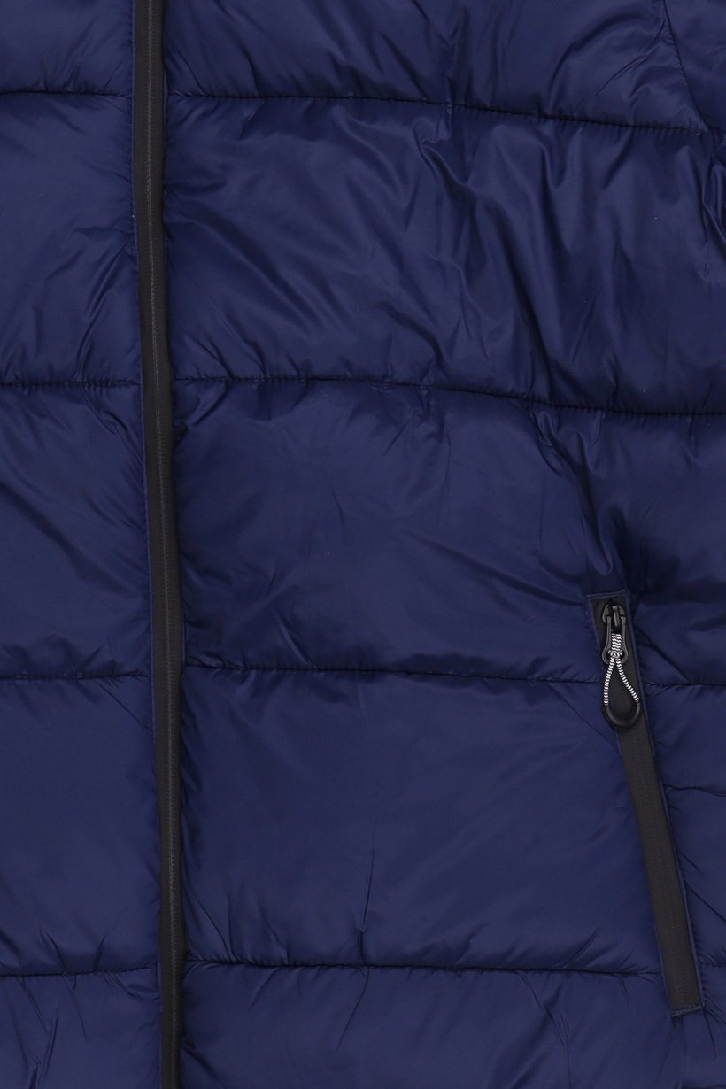 Men Quilted Puffer Jacket, Navy Blue