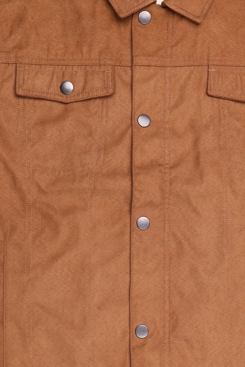 Men Textured Jacket Shirt, Brown