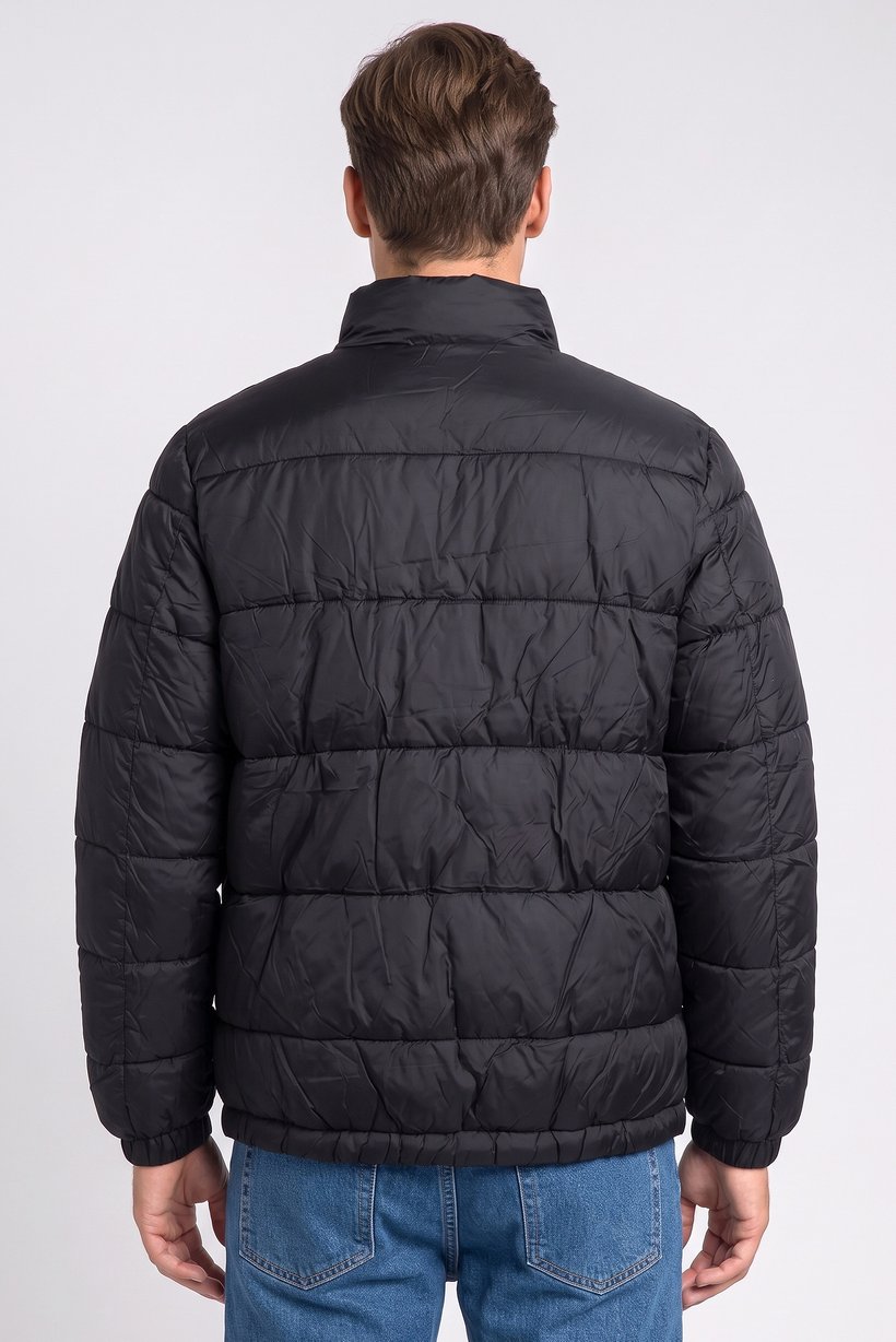 Men Quilted Puffer Jacket, Black