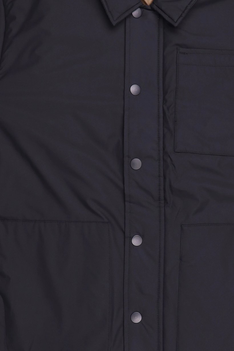 Men Solid Puffer Jacket, Black